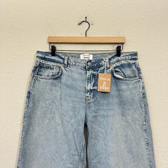 REFORMATION Cary Jeans Blue Rigid Denim LR Slouchy Wide Leg NWT - Picture 6 of 16